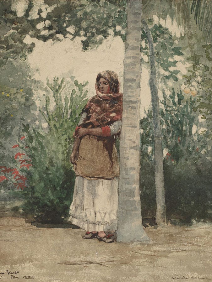 Under A Palm Tree By Winslow Homer Fine Art Print