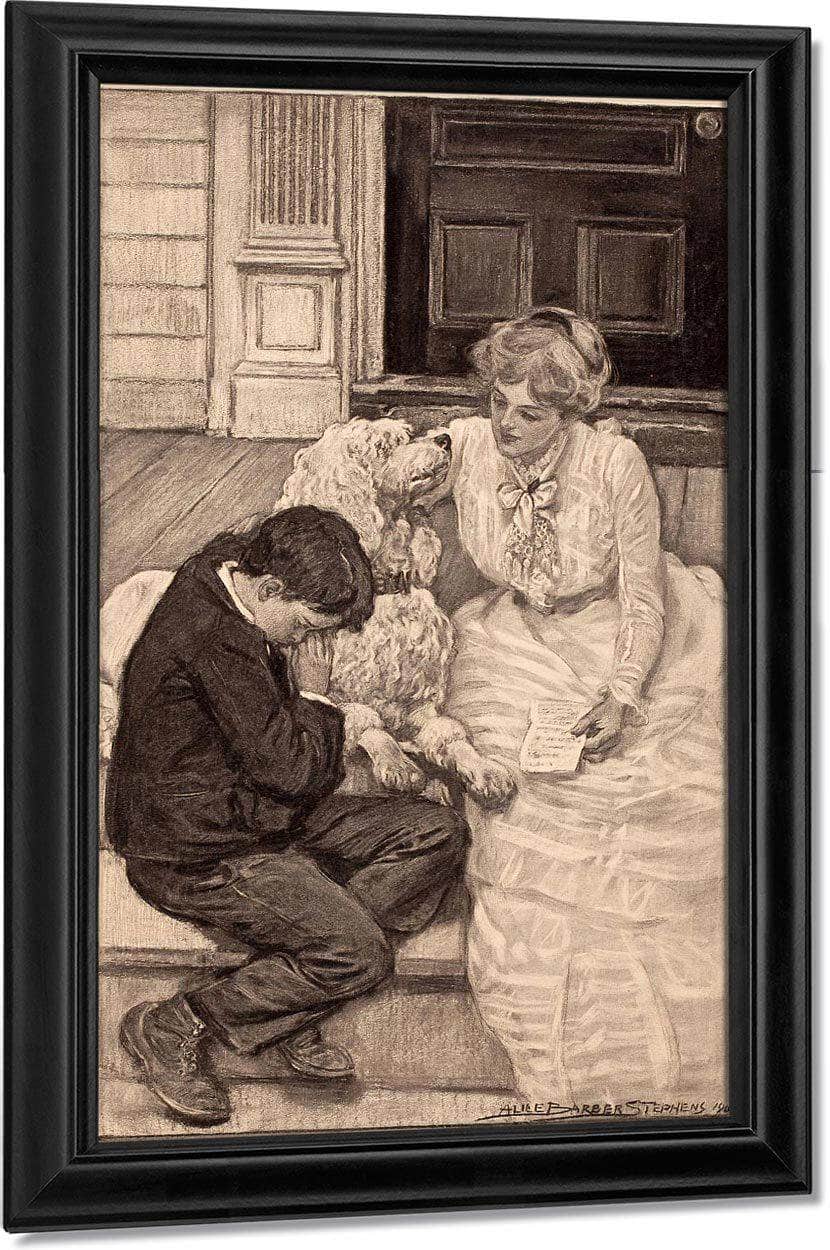 Under The Lilacs Story Illustration 1905 By Alice Barber Stephens Fine Art Print