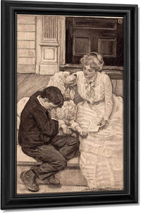 Under The Lilacs Story Illustration 1905 By Alice Barber Stephens Fine Art Print