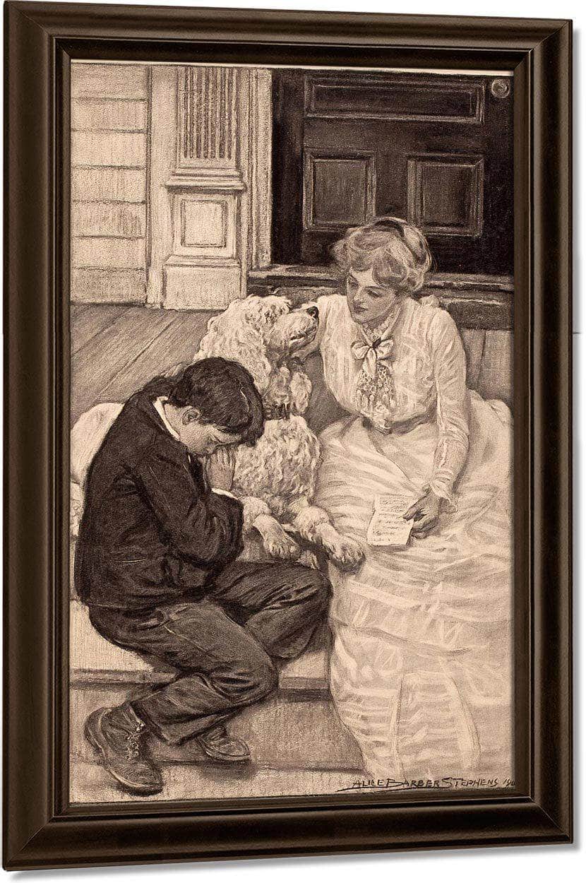 Under The Lilacs Story Illustration 1905 By Alice Barber Stephens Fine Art Print