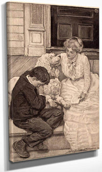 Under The Lilacs Story Illustration 1905 By Alice Barber Stephens Fine Art Print