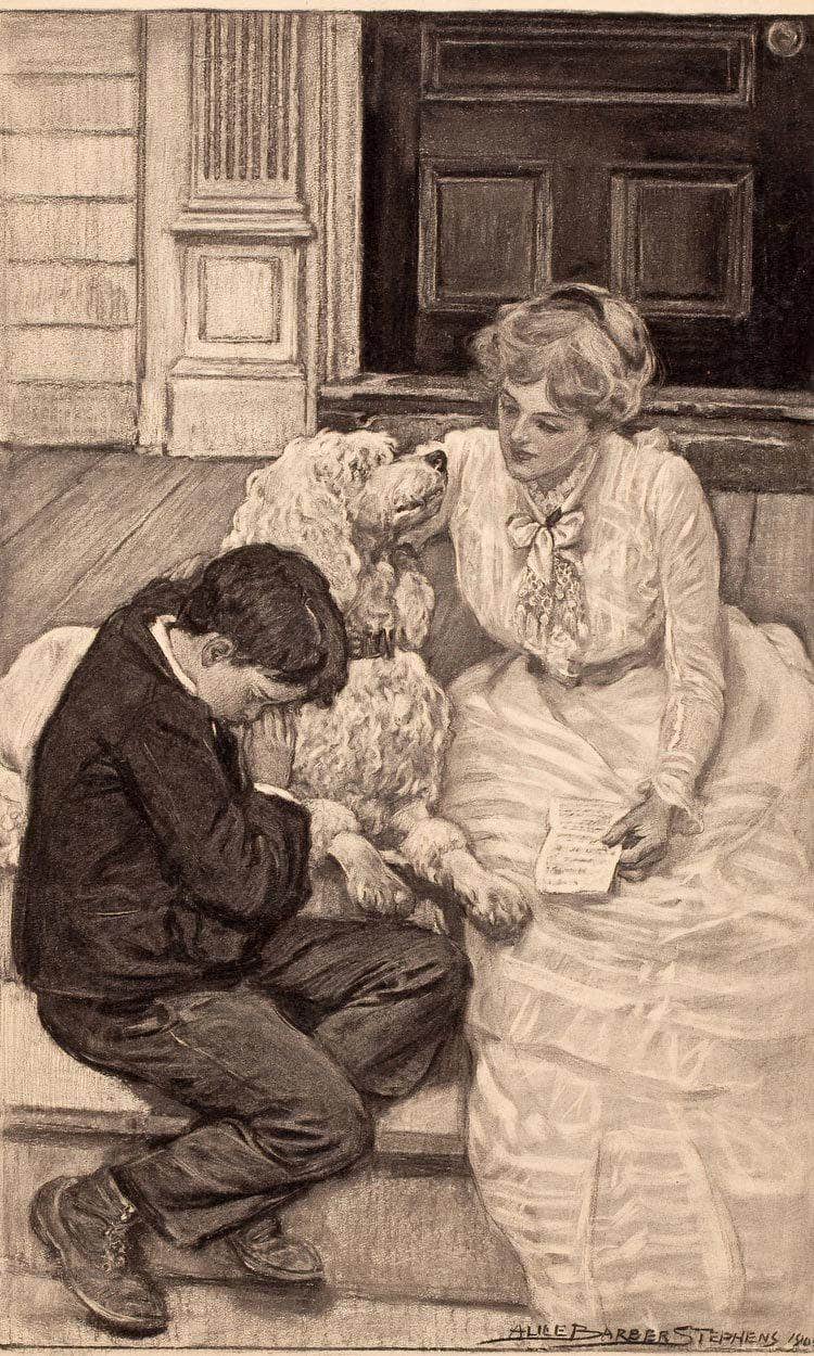 Under The Lilacs Story Illustration 1905 By Alice Barber Stephens Fine Art Print