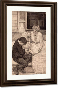 Under The Lilacs Story Illustration 1905 By Alice Barber Stephens Fine Art Print