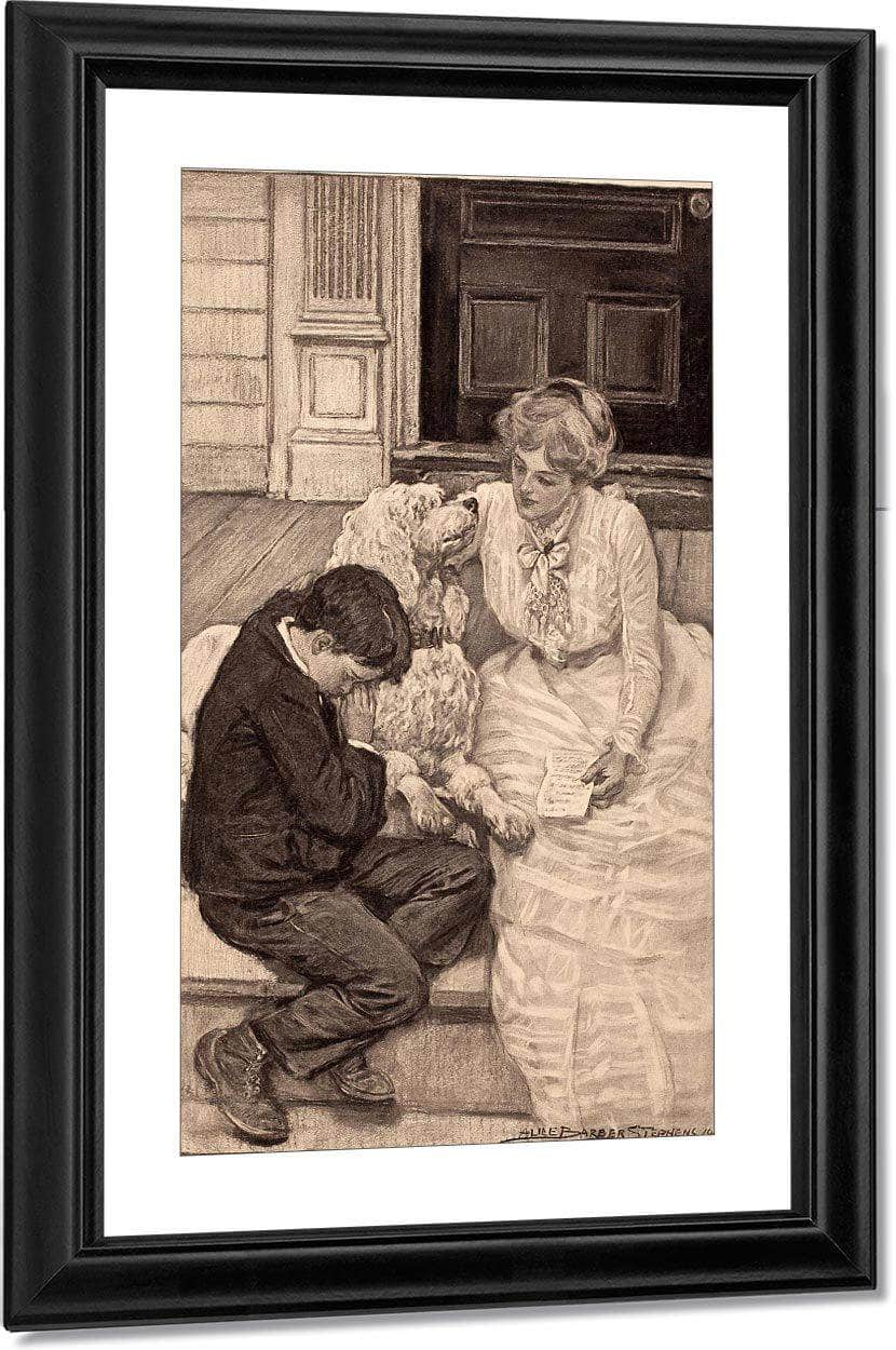 Under The Lilacs Story Illustration 1905 By Alice Barber Stephens Fine Art Print