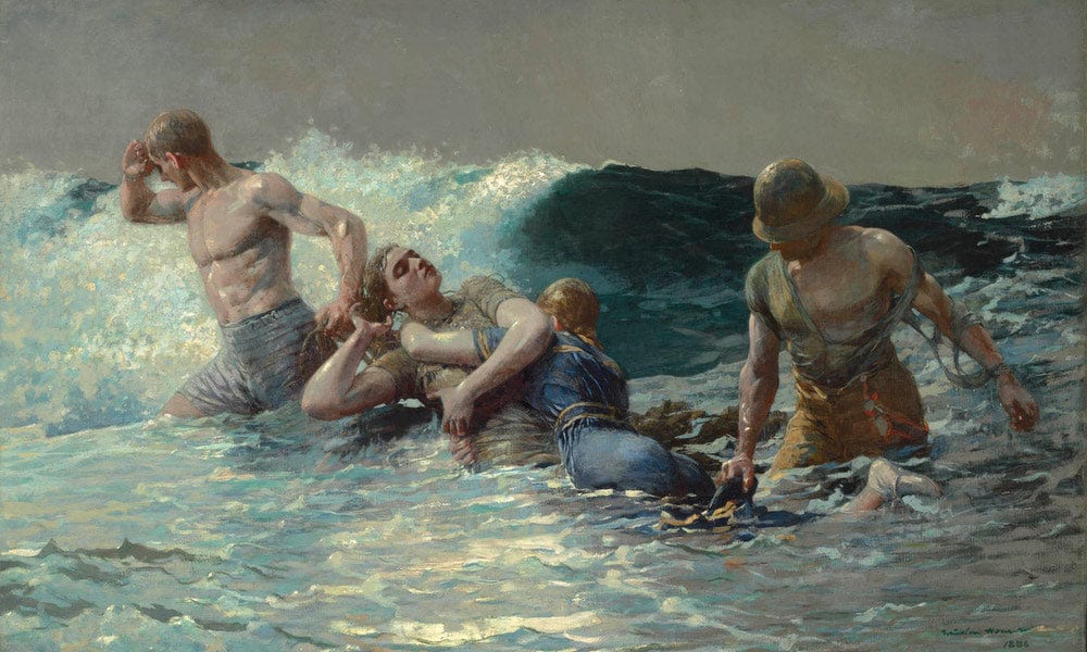 Undertow 1886 By Winslow Homer Fine Art Print