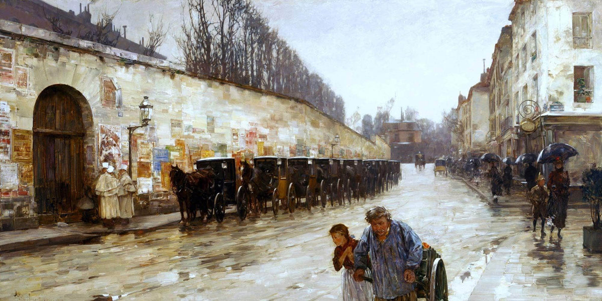 Une Averse Rue Bonaparte Painting Childe Hassam Canvas Art Fine Art Print