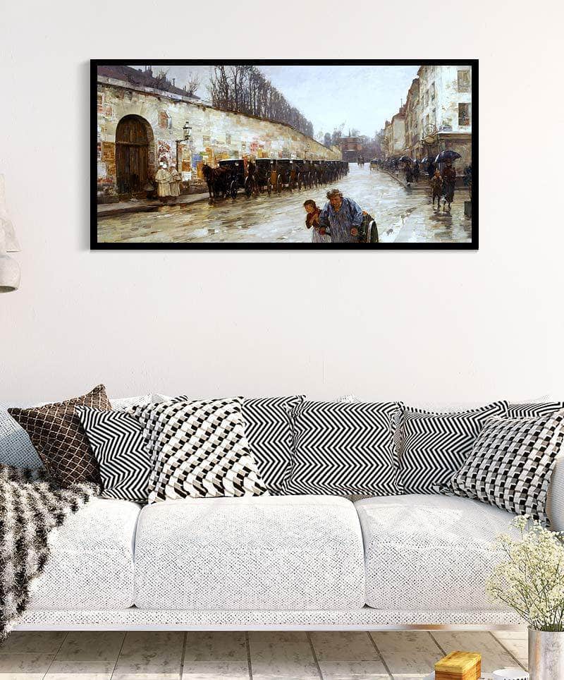 Une Averse Rue Bonaparte Painting Childe Hassam Canvas Art Fine Art Print