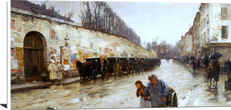 Une Averse Rue Bonaparte Painting Childe Hassam Canvas Art Fine Art Print