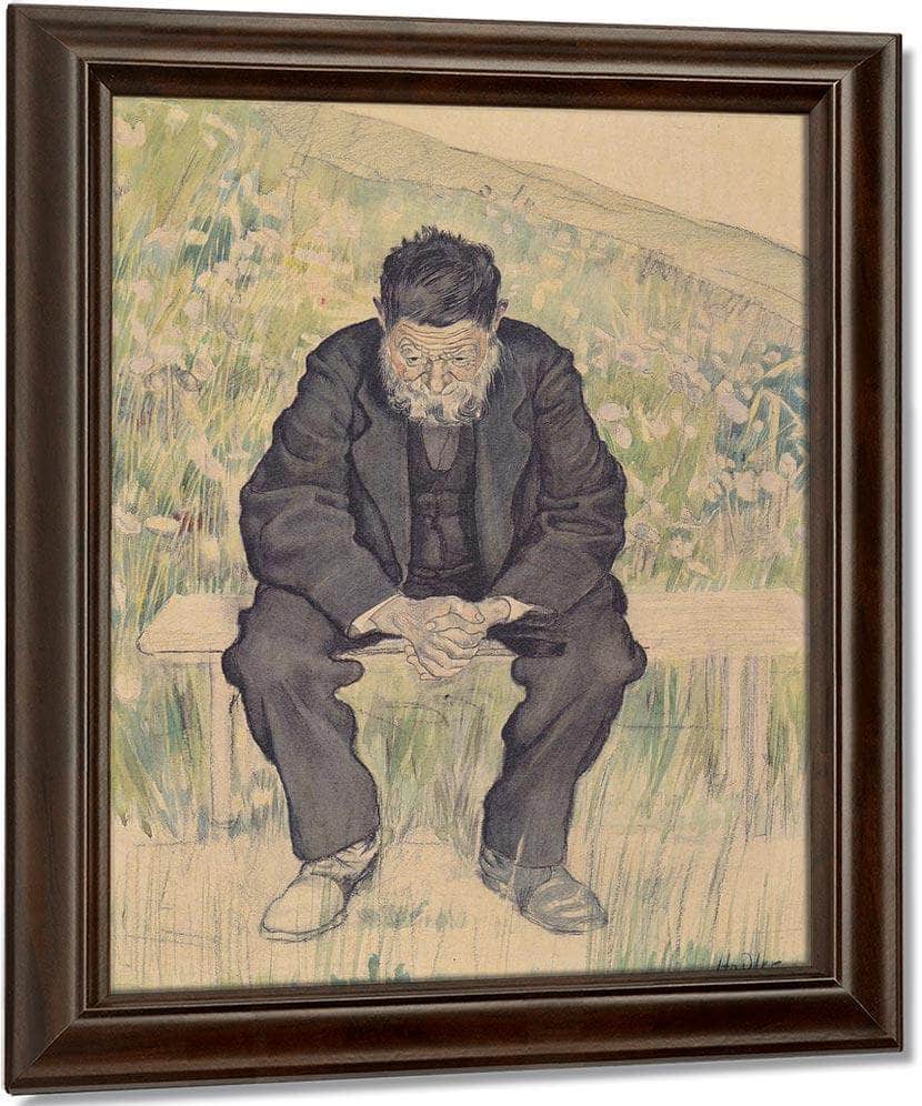 Unemployed 1891 Realism Charcoal Pastel Pencil Watercolor 61X47Cm By Ferdinand Hodler Fine Art Print