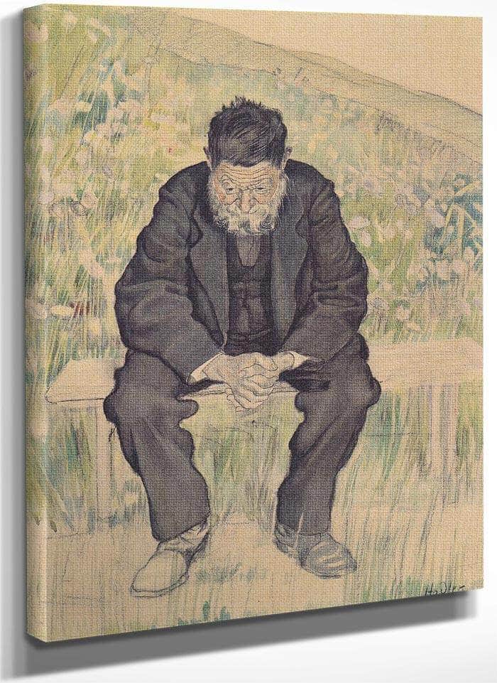 Unemployed 1891 Realism Charcoal Pastel Pencil Watercolor 61X47Cm By Ferdinand Hodler Fine Art Print