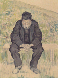Unemployed 1891 Realism Charcoal Pastel Pencil Watercolor 61X47Cm By Ferdinand Hodler Fine Art Print