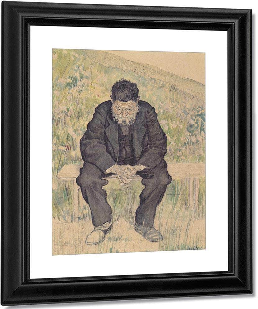Unemployed 1891 Realism Charcoal Pastel Pencil Watercolor 61X47Cm By Ferdinand Hodler Fine Art Print