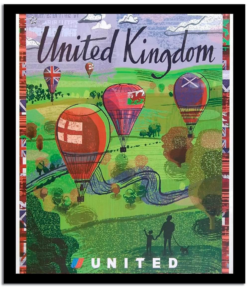 United Kingdom  Vintage Poster Fine Art Print