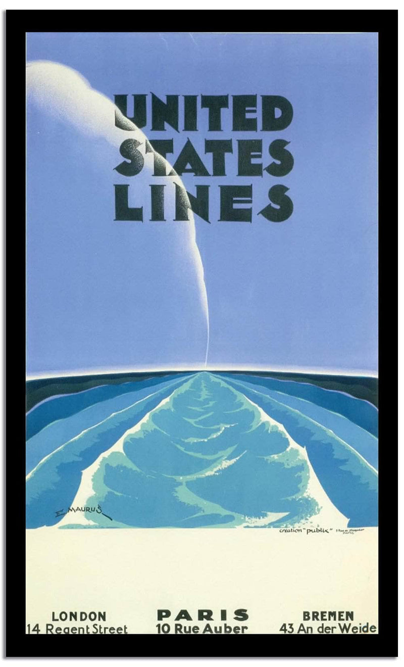 United States Lines Vintage Poster Fine Art Print