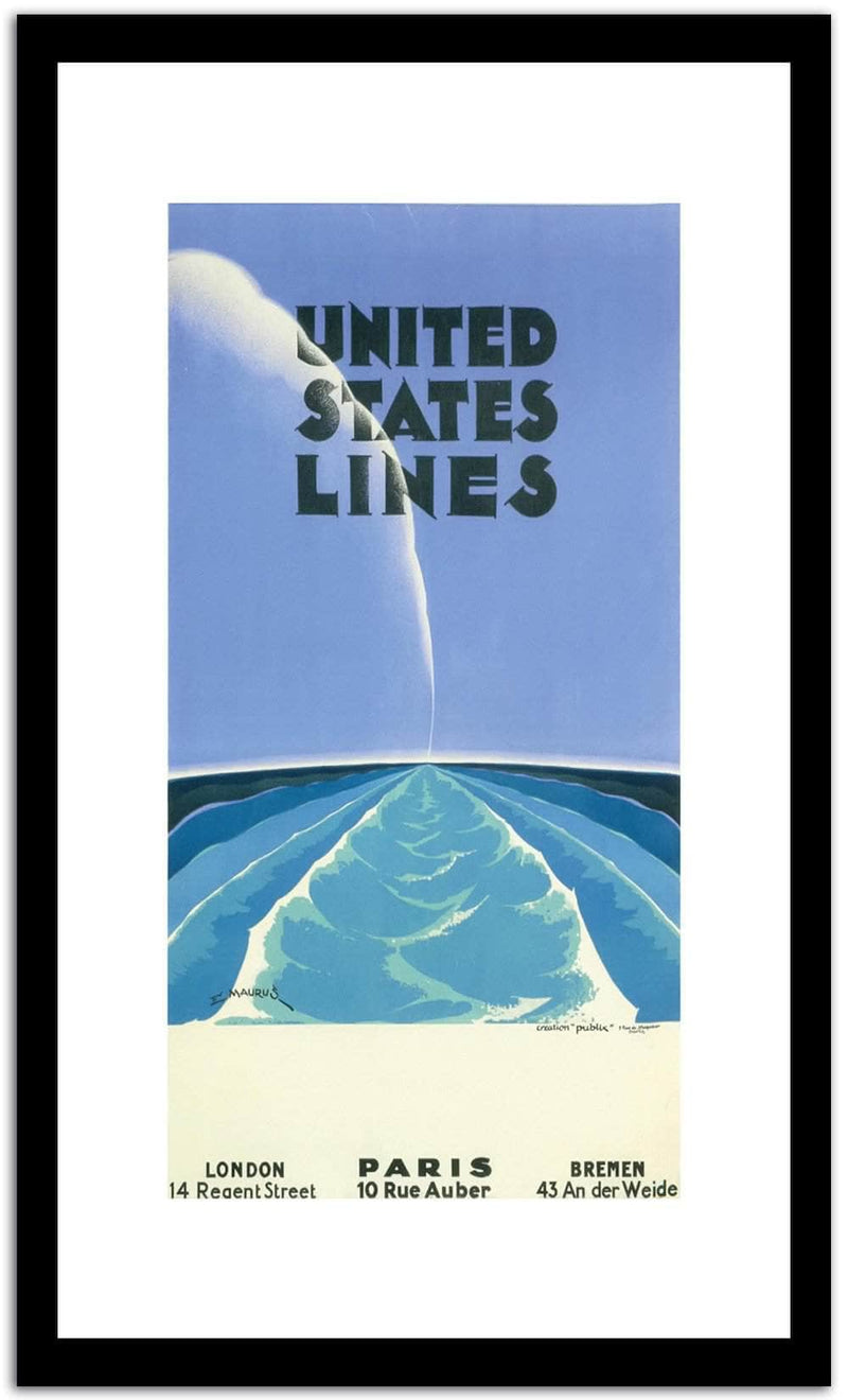 United States Lines Vintage Poster Fine Art Print