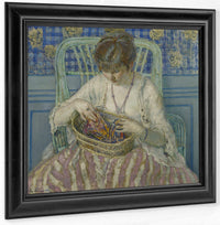 Unraveling Silk By Frederick Carl Frieseke Fine Art Print