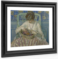 Unraveling Silk By Frederick Carl Frieseke Fine Art Print