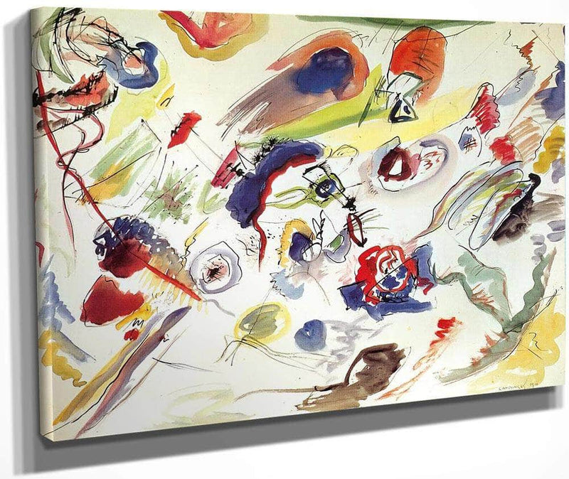 Untitle ( First Abstract  Watercolour) 1910 By Wassily Kandinsky Fine Art Print