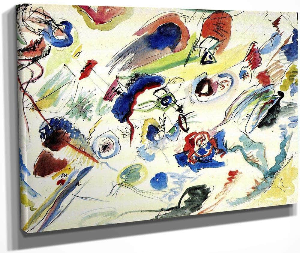Untitled First Abstract Watercolor 1910 By Wassily Kandinsky Fine Art Print