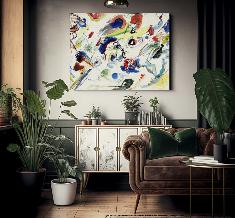 Untitled First Abstract Watercolor 1910 By Wassily Kandinsky Fine Art Print