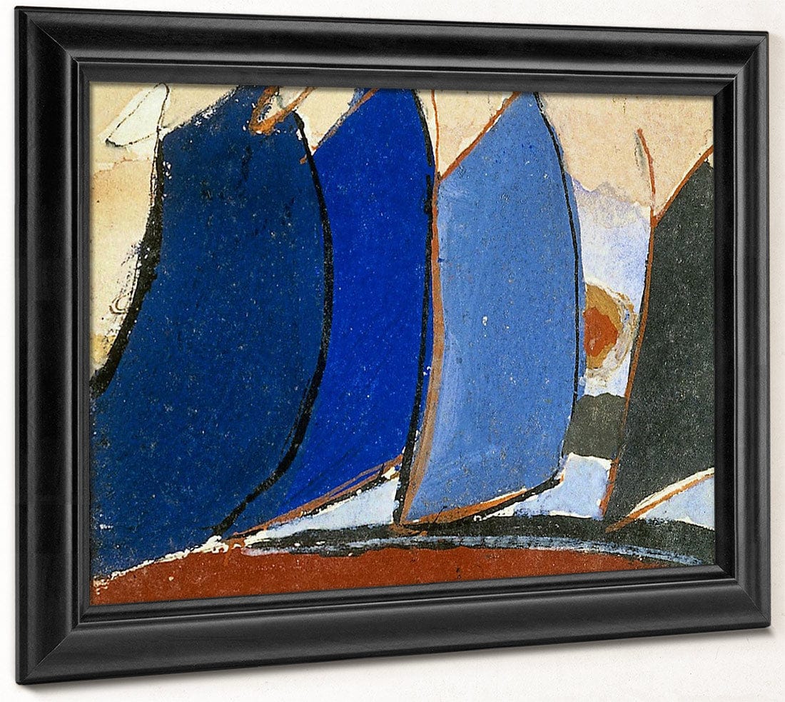 Untitled (Four Blue Gray Sail Like Forms) By Arthur Dove Fine Art Print