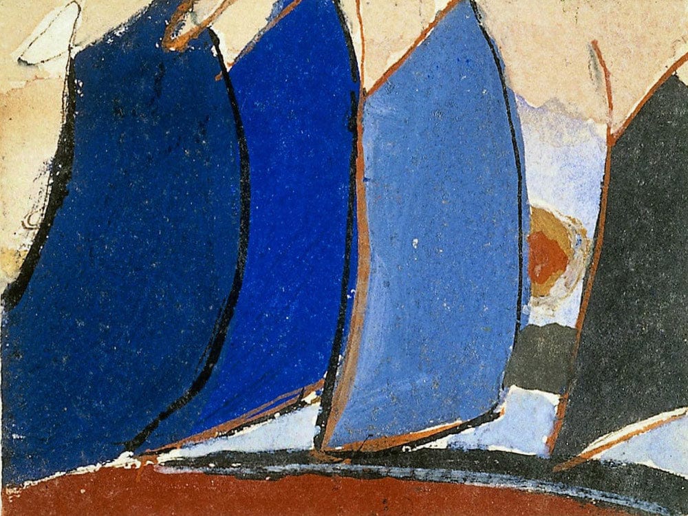 Untitled (Four Blue Gray Sail Like Forms) By Arthur Dove Fine Art Print