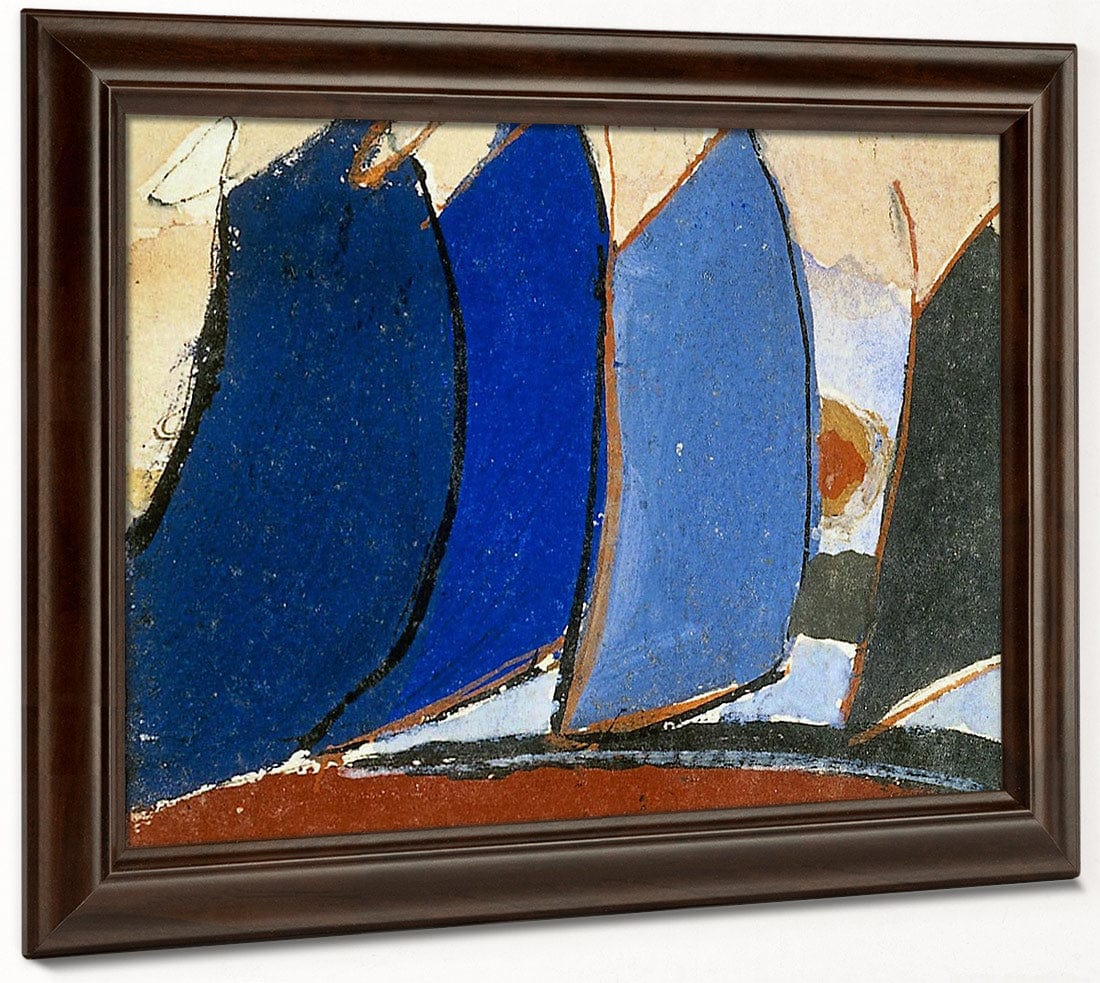 Untitled (Four Blue Gray Sail Like Forms) By Arthur Dove Fine Art Print