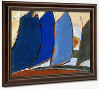 Untitled (Four Blue Gray Sail Like Forms) By Arthur Dove Fine Art Print