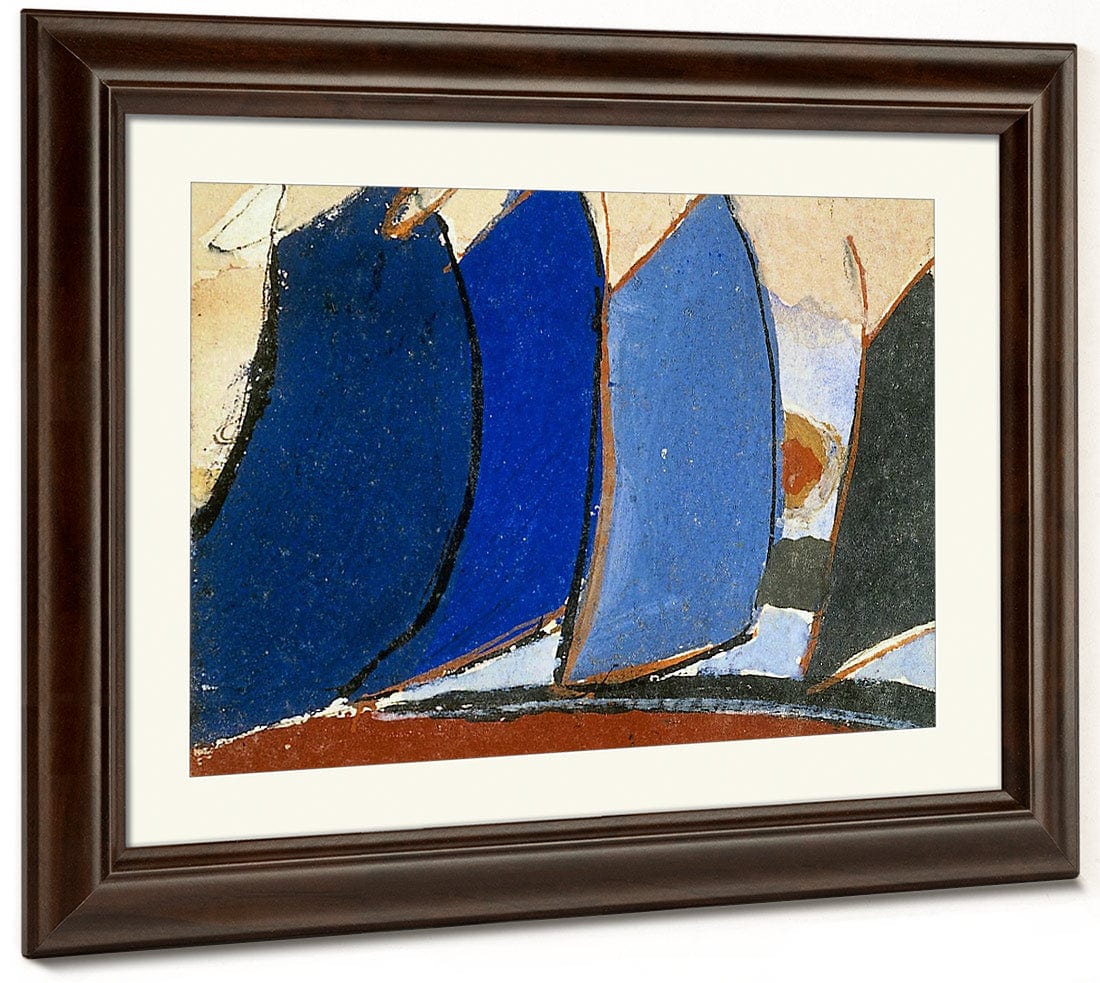 Untitled (Four Blue Gray Sail Like Forms) By Arthur Dove Fine Art Print