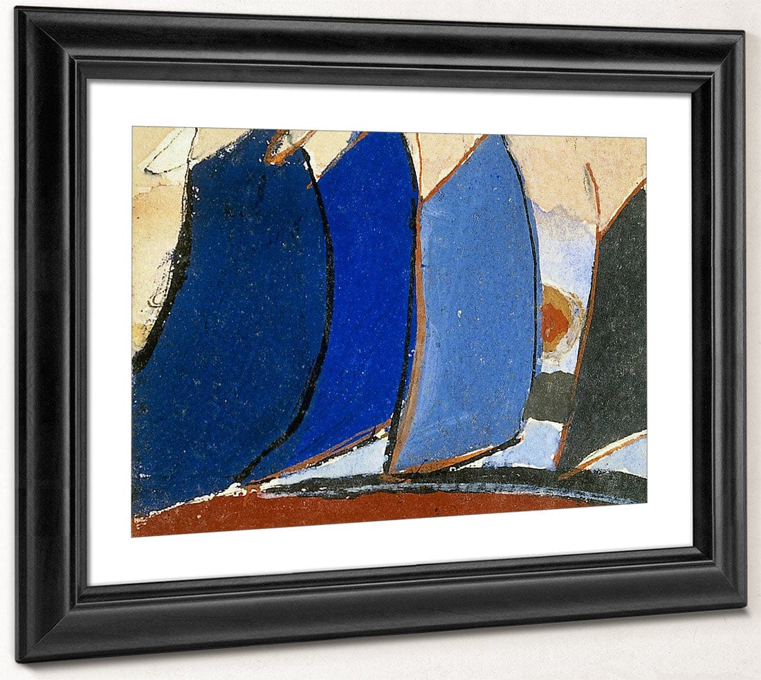 Untitled (Four Blue Gray Sail Like Forms) By Arthur Dove Fine Art Print