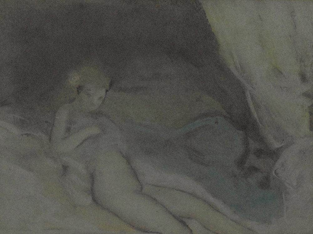 Untitled Reclining Woman 1909 By Everett Shinn Fine Art Print