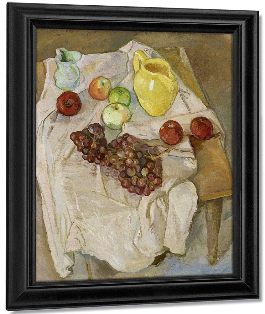 Untitled [Yellow Pitcher Apples And Grapes] By Pierre Daura Fine Art Print