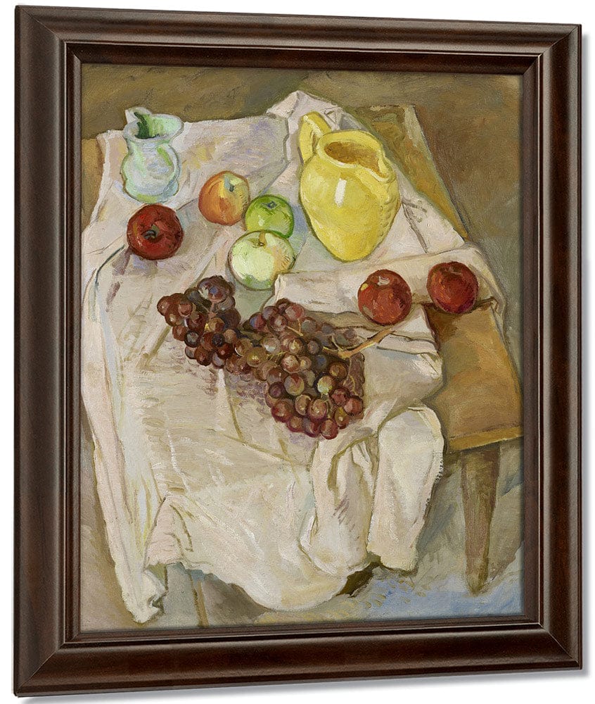 Untitled [Yellow Pitcher Apples And Grapes] By Pierre Daura Fine Art Print