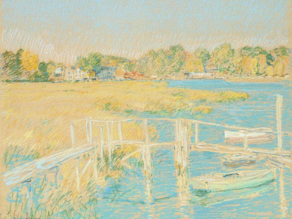 Up The River, Late Afternoon, October By Childe Hassam Fine Art Print