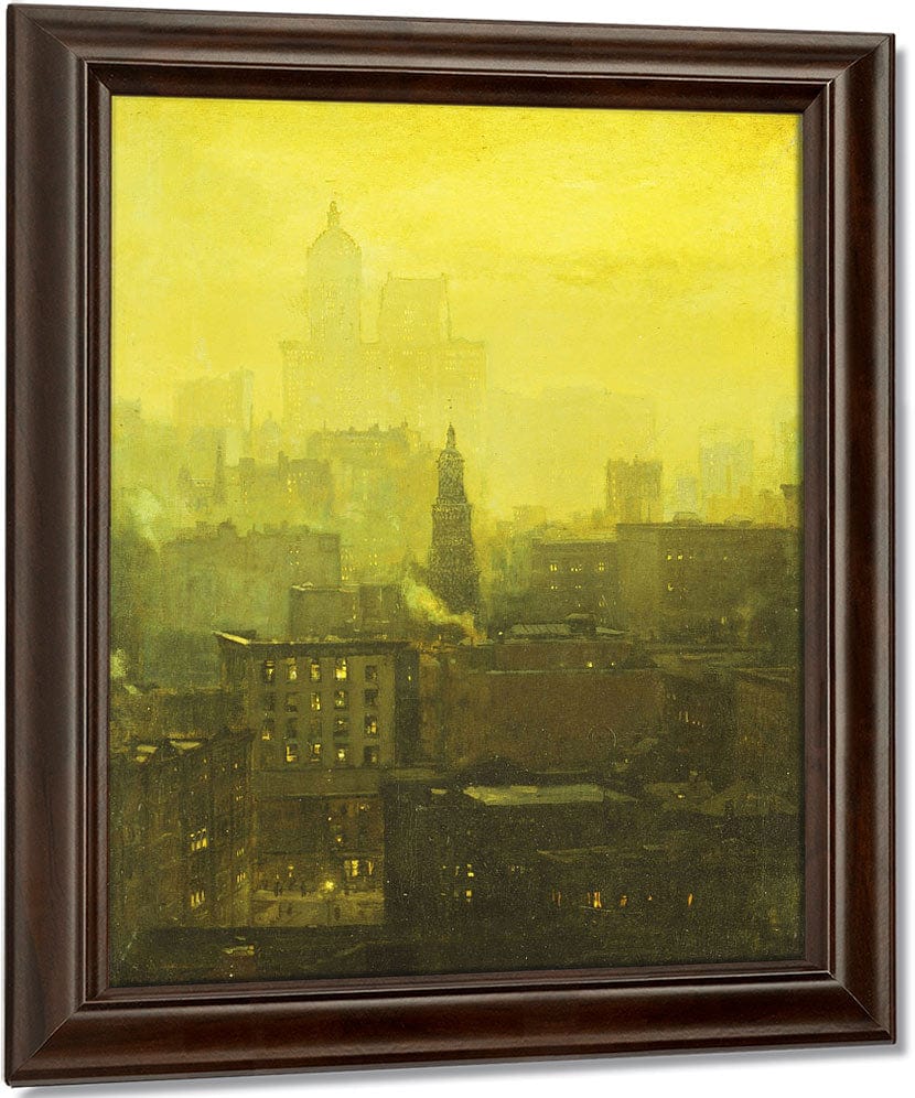 Urban Nocturne By Paul Cornoyer Fine Art Print