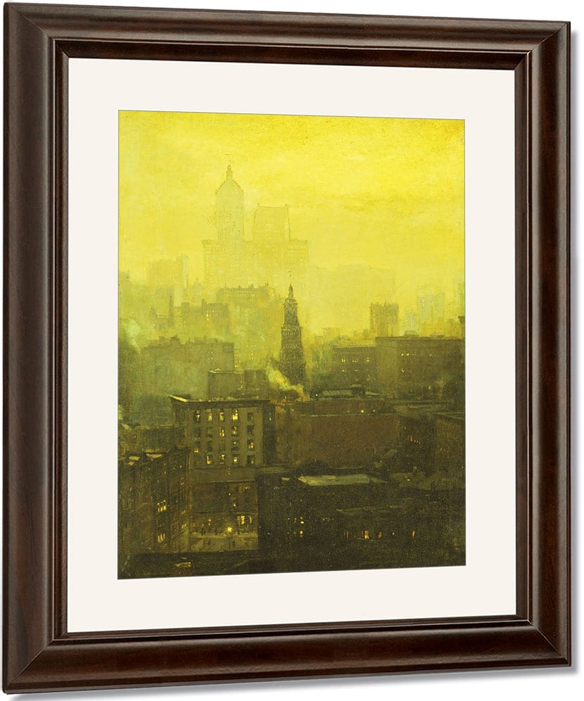 Urban Nocturne By Paul Cornoyer Fine Art Print
