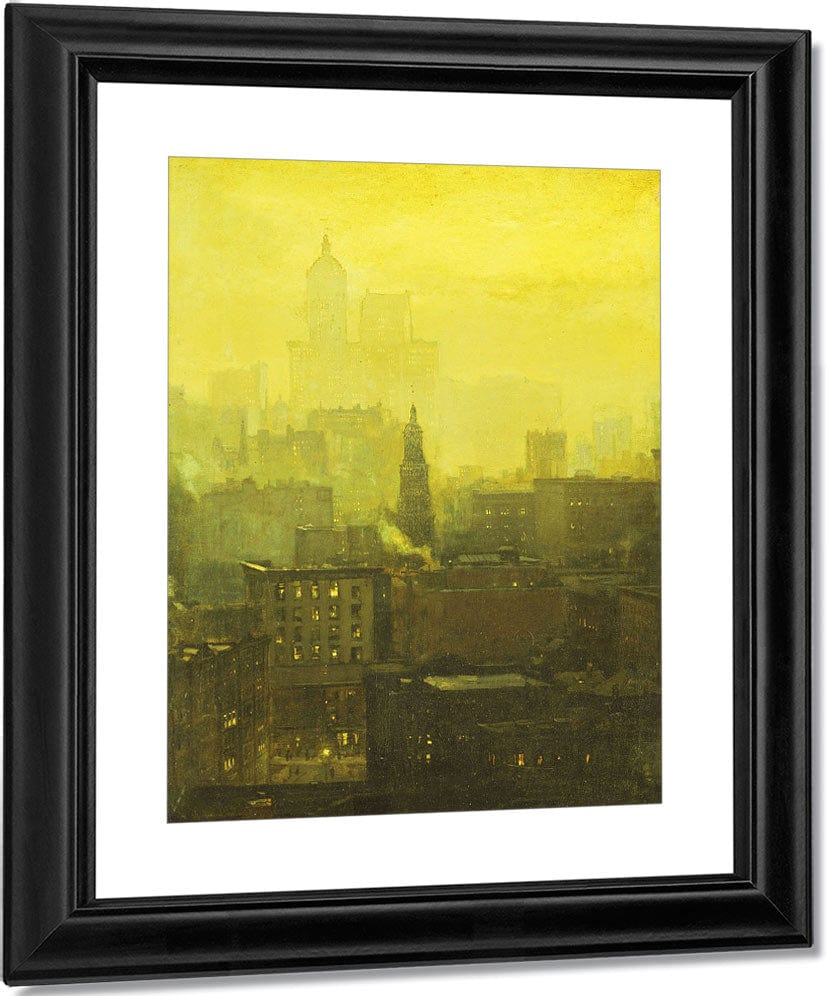 Urban Nocturne By Paul Cornoyer Fine Art Print