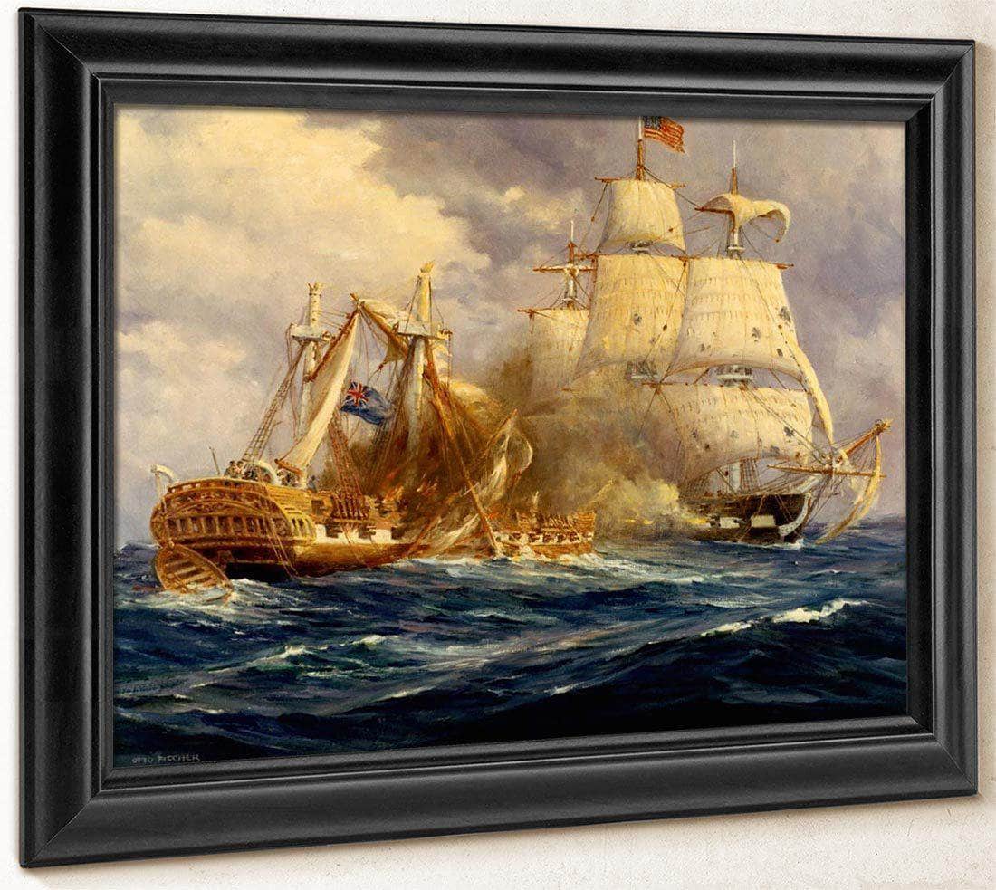 USS Constitution vs HMS Guerriere By Anton Otto Fischer Fine Art Print