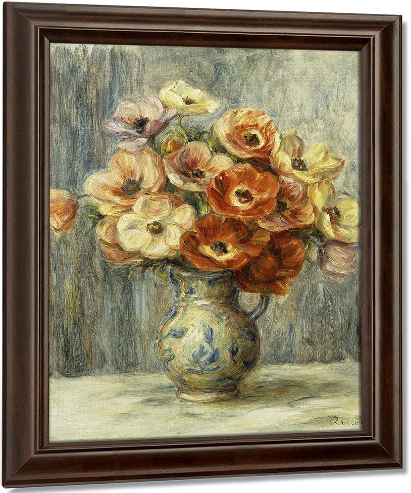 Vase D'anemones By Pierre Auguste Renoir Fine Art Print