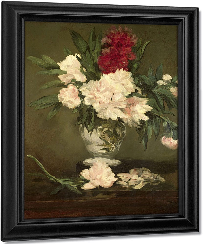 Vase Of Peonies On A Small Pedestal By Edouard Manet Fine Art Print