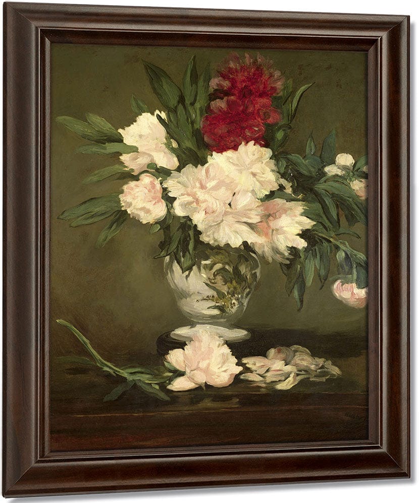 Vase Of Peonies On A Small Pedestal By Edouard Manet Fine Art Print