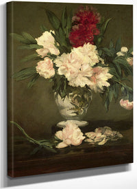 Vase Of Peonies On A Small Pedestal By Edouard Manet Fine Art Print