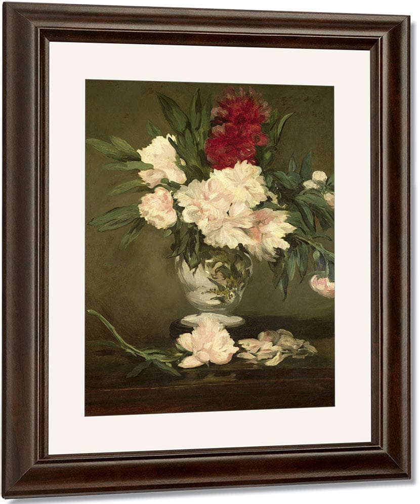 Vase Of Peonies On A Small Pedestal By Edouard Manet Fine Art Print