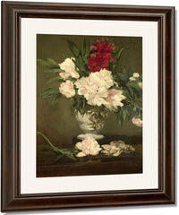 Vase Of Peonies On A Small Pedestal By Edouard Manet Fine Art Print