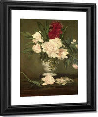 Vase Of Peonies On A Small Pedestal By Edouard Manet Fine Art Print