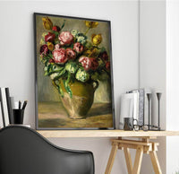 Vase Of Peonies Painting Auguste Renoir Canvas Art Fine Art Print
