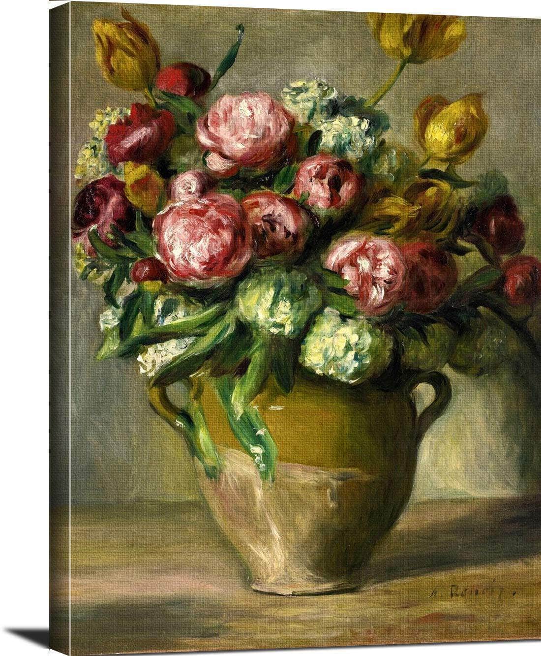 Vase Of Peonies Painting Auguste Renoir Canvas Art Fine Art Print