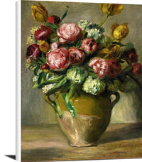 Vase Of Peonies Painting Auguste Renoir Canvas Art Fine Art Print