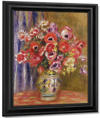 Vase Of Tulips And Anemones By Pierre Auguste Renoir Fine Art Print