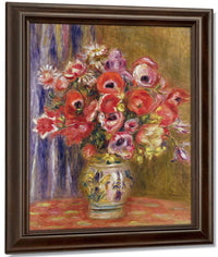 Vase Of Tulips And Anemones By Pierre Auguste Renoir Fine Art Print